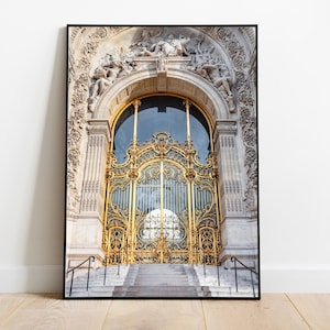 Paris Photography Print Golden Iron Door of Petit Palais Paris France Digital Printable Travel Photography French Home Wall Art Decor