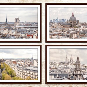 Paris Print Set, Paris Decor, Printable Wall Art, Paris Panorama, Travel Photography Prints, Travel Prints Set of 4, Photography Print Set
