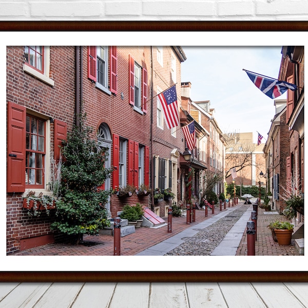 Philadelphia Photography Print Elfreth's Alley Instant Download Digital Printable Fine Art Photograph Architecture USA Travel Wall Art Decor