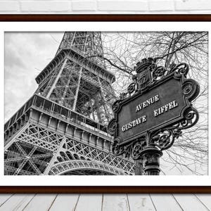 Black and White Paris Print, Paris Photography, Eiffel Tower Print, Paris Decor, Printable Wall Art, Digital Prints, Digital Download
