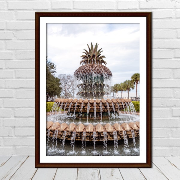 Charleston Photography Print Pineapple Fountain in Waterfront Park Digital Printable Fine Art Travel Photograph Home Wall Art Decor Picture