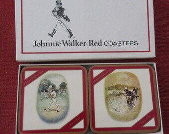Set of 6 Assorted Johnnie Walker Red Drink Coasters