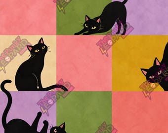 Playful cats seamless pattern