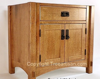 Vanity Bathroom Sink Cabinet Quarter Sawn Oak Craftsman Mission 33 Color Choice