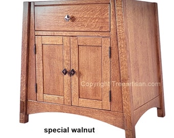 Amish Mccoy Vanity Bathroom Sink Cabinet Quarter Sawn White Oak 33 Color Choice