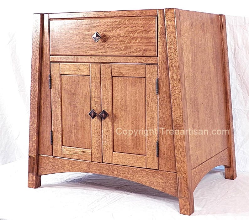 Amish Mccoy Vanity Bathroom Sink Cabinet Quarter Sawn Mission Oak 26 Color Choice