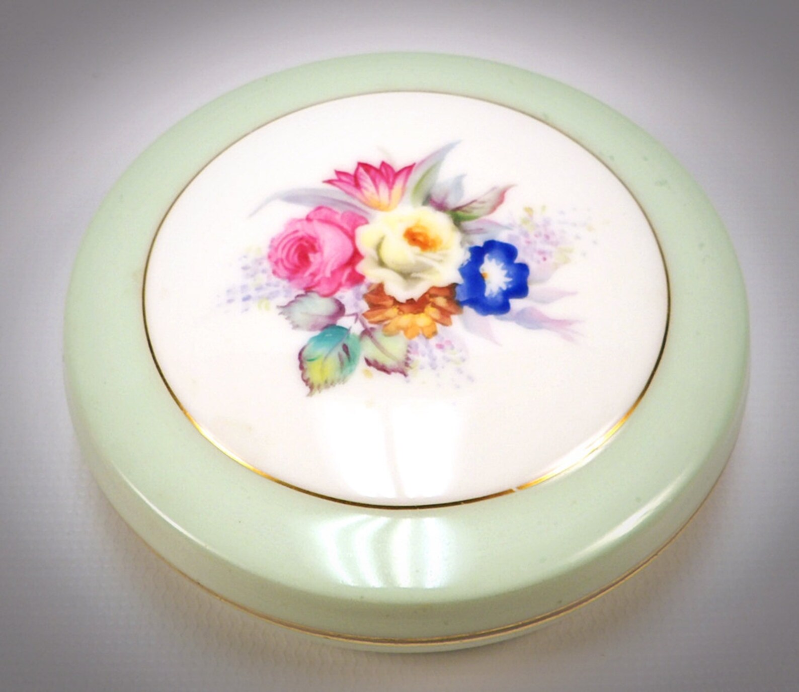 Very Rare Noritake Powder Jar Compact Lidded Dish Floral Etsy