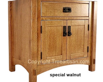 Vanity Bathroom Sink Cabinet Quarter Sawn White Oak Craftsman Mission 33 Color Choice