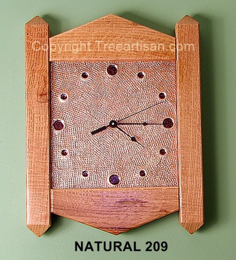 Wall Clock Arts Crafts Mission Stickley Inspired Quarter Sawn Etsy