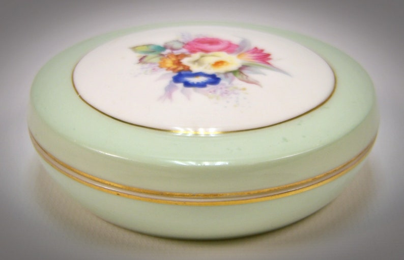 Very Rare Noritake Powder Jar Compact Lidded Dish Floral Etsy