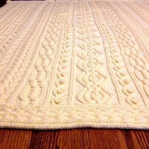 Digital Knitting Pattern: Twisty Celtic Aran Afghan, Fisherman, Cables, English