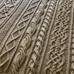 Digital Knitting Pattern: November Aran Afghan, Fisherman, Cables