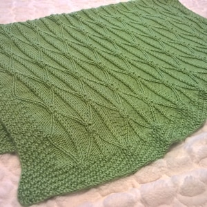 Digital Knitting Pattern: Trellis Entwined Cable Baby Blanket, Afghan