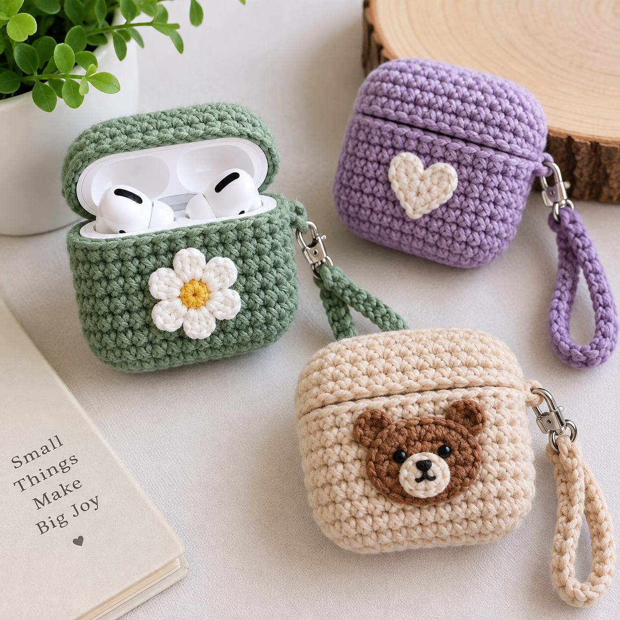 かぎ針編みのヘッドセットケース - Etsy 日本