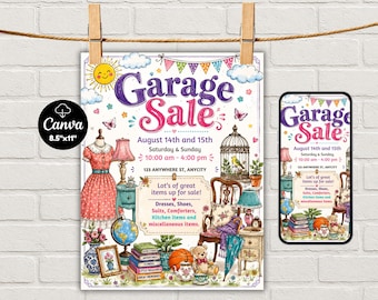 Editable Garage Flyer Template | Printable Canva Design (Digital Download)
