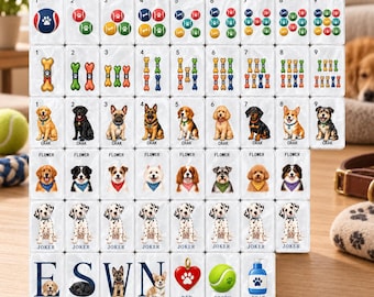Custom Pet Portrait American Mahjong Set: Personalized Dog Photo Joker & Tile Backs, 160 Acrylic Tiles