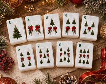 Christmas American Mahjong Set, Holiday Mahjong Tiles, Personalized Mah Jongg Gift, Acrylic Mahjong Set, Christmas Gift for Her