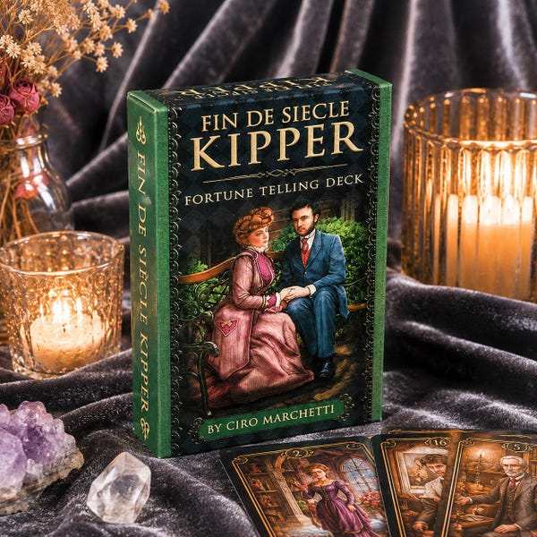 Fin de Siècle Kipper waarzegkaarten, Victoriaanse waarzegkaarten, orakelkaarten, mystiek heksengeschenk, spiritueel geschenk