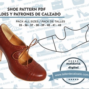 skomönster NINA 6325 - Moldes de zapatos - Molderia Digital PDF - Inkludera todos los talls - Tamaño Real