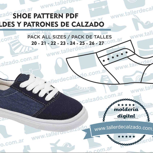 Shoe Pattern LIBO MINI 6095X - Digital PDF - Patrones de calzado -Real size-  incluye todos los talles