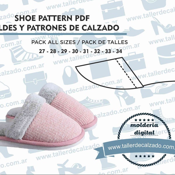 Patrones de calzado JEREZ KIDS 154 -  Moldes de zapatos - Molderia Digital PDF - Incluye todos los talles - Tamaño Real