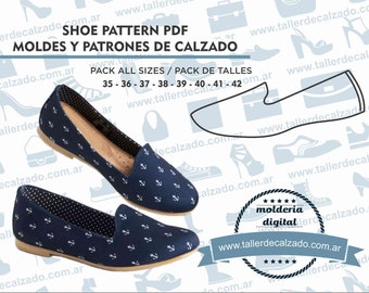 Shoe Pattern KITO 1620X - 8 sizes included -Digital PDF -Real size shoe pattern