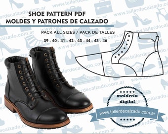Shoe Pattern FERRAR MAN 1195 - Digital PDF - Patrones de calzado -Real size-  incluye todos los talles