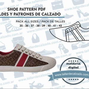 Patron de chaussures OREGON GIRL 354 - Moldes de zapatos - Molderia Digital PDF - Incluye todos los talles - Tamaño Real