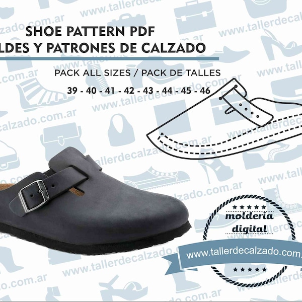 Shoe Pattern CEUTA MAN 2536X - Digital PDF - Patrones de calzado -Real size-  incluye todos los talles