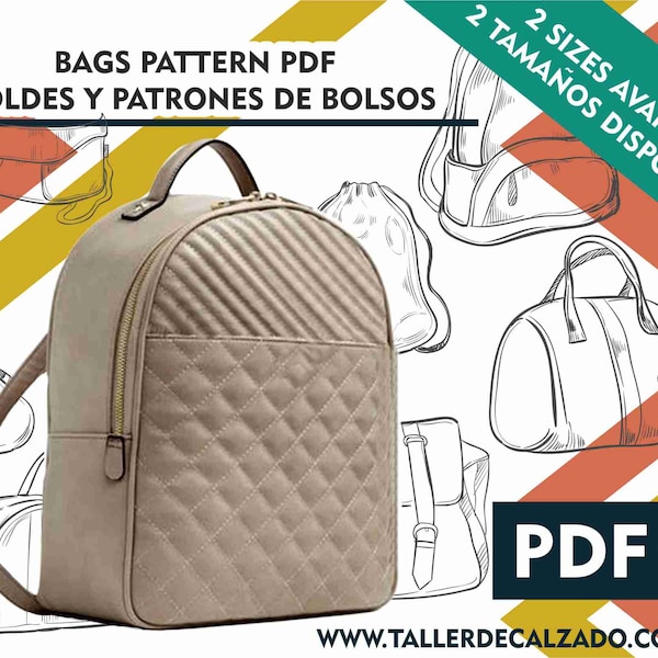 KITY - Bag pattern - backpack pattern - 2 sizes available  sewing pattern - download PDF - digital pattern - DIY