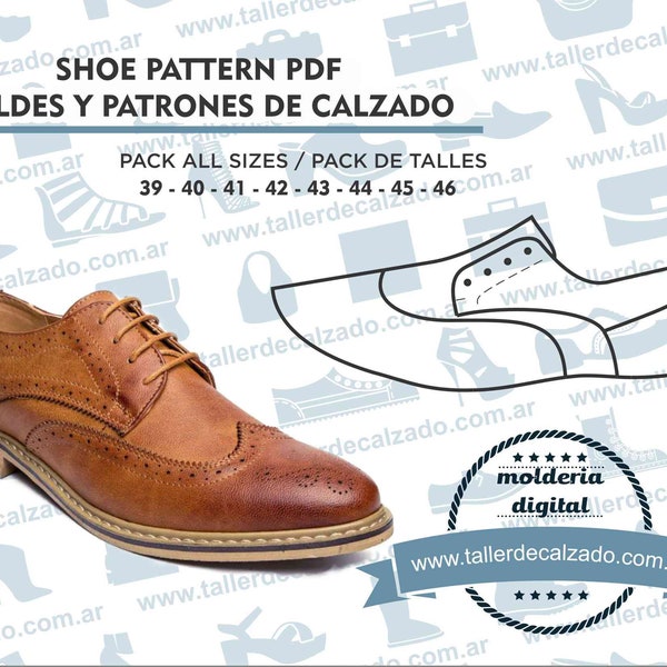 Shoe Pattern DAKOTA 6381X - Digital PDF - Shoe digital pattern - Real size pattern -