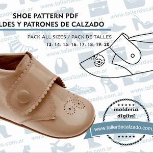 Shoe Pattern MISY BABY 1110X - Digital PDF - Patrones de calzado -Real size-  incluye todos los talles