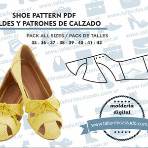 Shoe Pattern OXALIS 1620 - Digital PDF - Patrones de calzado -Real size-  incluye todos los talles