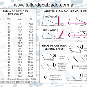 Shoe Pattern SIMBA 1110X Digital PDF Patrones de calzado Real size baby shoe pattern incluye todos los talles image 3