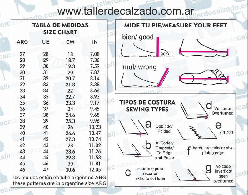 Shoe Pattern SIMBA 1110X Digital PDF Patrones de calzado Real size baby shoe pattern incluye todos los talles image 3