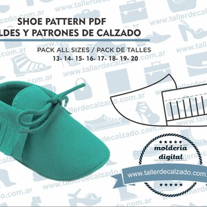 Shoe Pattern CORALINE 1110X - Digital PDF - baby shoes - Patrones de calzado -Real size-  incluye todos los talles
