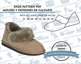Shoe Pattern PONY KIDS 130 - Digital PDF - Patrones de calzado -Real size-  incluye todos los talles