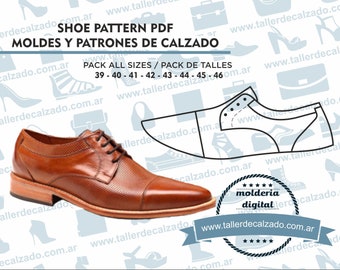 schoenpatroon ELCHE 7759 - Moldes de zapatos - Molderia Digital PDF - Incluye todos los talles - Tamaño Real