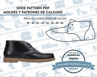 Shoe Pattern LUXER MAN 1195 - Digital PDF - Patrones de calzado -Real size-  incluye todos los talles