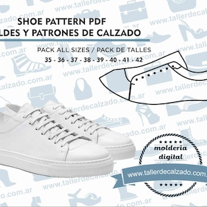 shoe pattern ALEXA WOMAN 354 -  Moldes de zapatos - Molderia Digital PDF - Incluye todos los talles - Tamaño Real