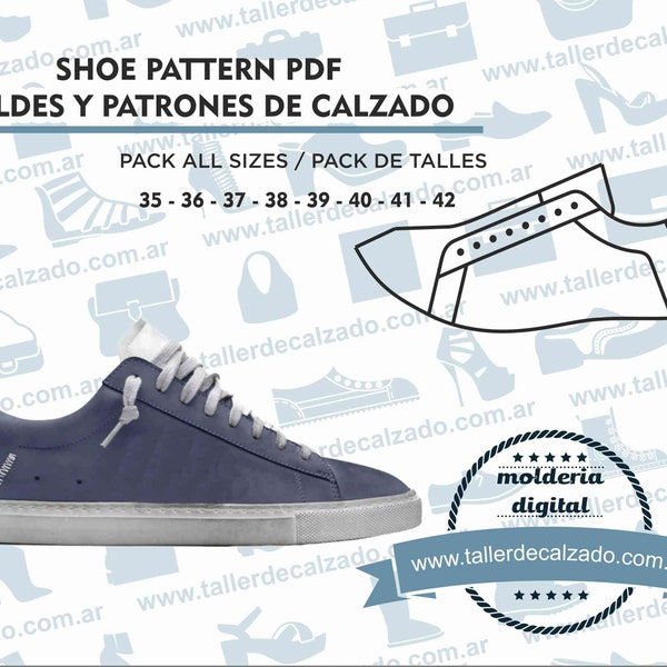 Patrones de calzado OLIV WOMAN 354 -  Moldes de zapatos - Molderia Digital PDF - Incluye todos los talles - Tamaño Real