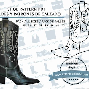 Shoe Pattern TABU 152 - Digital PDF - Patrones de calzado -Real size-  incluye todos los talles