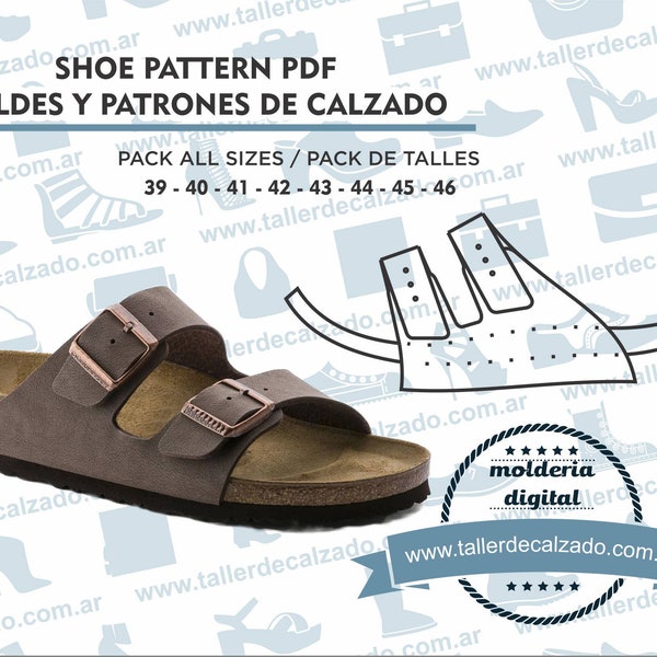 Shoe Pattern BIRK MAN 2536X - Digital PDF - Patrones de calzado -Real size-  incluye todos los talles