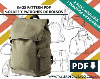 GAEL - patrones de bolsos y mochilas - patrones de costura - patrones de bolsos - molde de mochilas - digital - marroquineria -