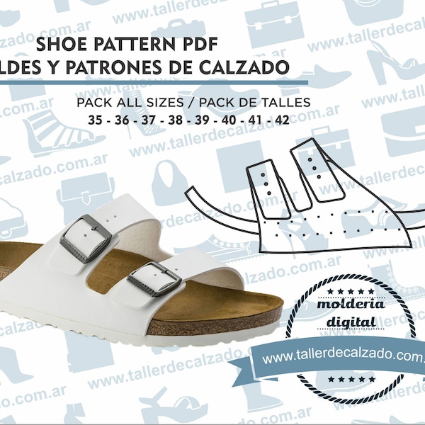 Shoe Pattern BIRK WOMAN 2536X - Digital PDF - Patrones de calzado -Real size-  incluye todos los talles