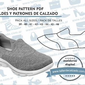 Shoe Pattern YUCA MAN 354X - Digital PDF - Patrones de calzado -Real size-  incluye todos los talles