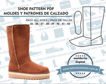 Shoe Pattern NIZA WOMAN 155 - Digital PDF - Patrones de calzado -Real size-  incluye todos los talles