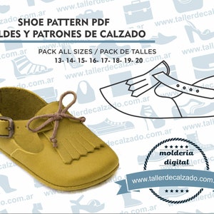 shoe pattern ALADIN 1110X -  Moldes de zapatos - Molderia Digital PDF - Incluye todos los talles - Tamaño Real