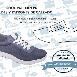 Shoe Pattern ZARZA MAN 354X - Digital PDF - Real size- All sizes included - Patrones de calzado - incluye todos los talles
