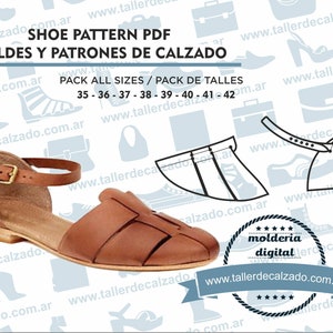 Patrones de calzado TILO 1620 -  Moldes de zapatos - Molderia Digital PDF - Incluye todos los talles - Tamaño Real